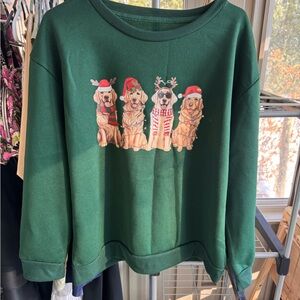 Green Holiday golden retriever Sweatshirt